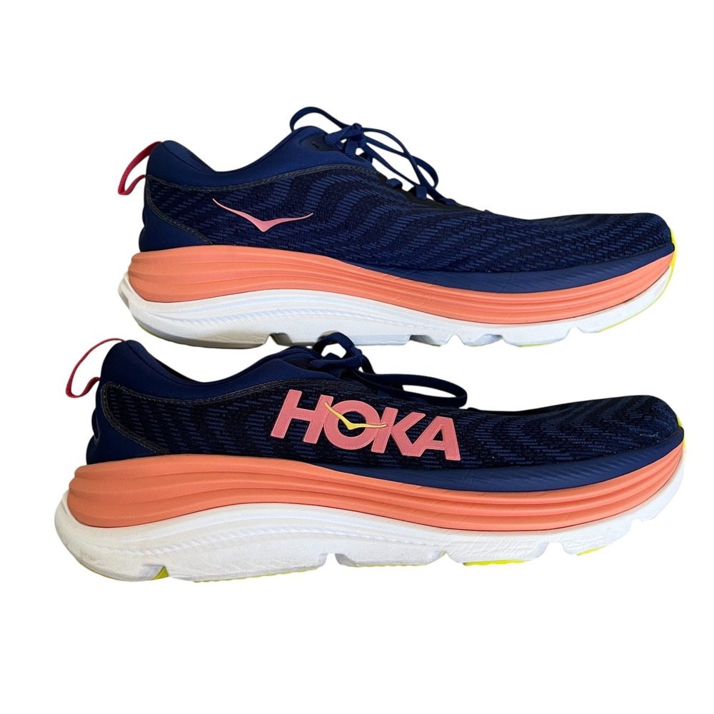 HOKA Gaviota 5 Sneaker Shoes Evening Sky Coral Women 12B Running Comfort Support